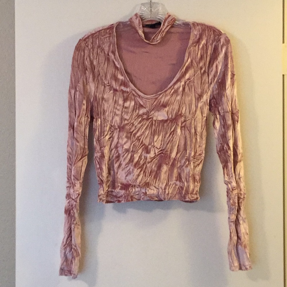 Crushed velvet choker top